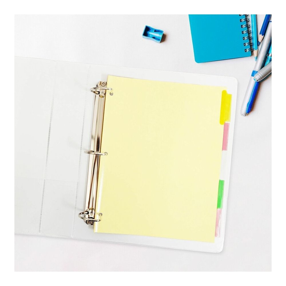 Business Source Insertable Tab Ring Binder Indexes - 5 Blank Tab(s) - 2" Tab Width - 8.5" Divider Width x 11" Divider Length - Letter - 3 Hole Punched - Multicolor Tab(s) - Tear Resistant, Reinforced . Picture 6