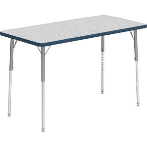 Lorell Classroom Activity Tabletop - Gray Nebula, High Pressure Laminate (HPL) Rectangle Top - 48" Table Top Width x 24" Table Top Depth x 1.13" Table Top Thickness - Classroom - Assembly Required - 1. Picture 3