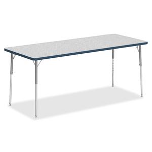Lorell Classroom Activity Tabletop - Gray Nebula, High Pressure Laminate (HPL) Rectangle Top - 72" Table Top Width x 30" Table Top Depth x 1.13" Table Top Thickness - Classroom - Assembly Required - 1. Picture 3