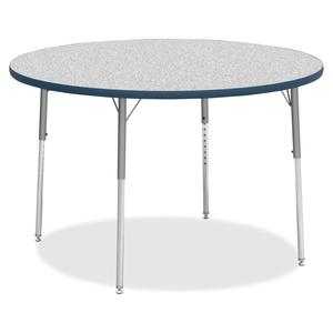 Lorell Classroom Activity Tabletop - Gray Nebula Round, High Pressure Laminate (HPL) Top - 1.13" Table Top Thickness x 48" Table Top Diameter - Classroom - Assembly Required - 1 Each. Picture 2