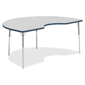 Lorell Classroom Activity Tabletop - Gray Nebula, High Pressure Laminate (HPL) Kidney-shaped Top - 72" Table Top Width x 48" Table Top Depth x 1.13" Table Top Thickness - Classroom - 1 Each. Picture 2