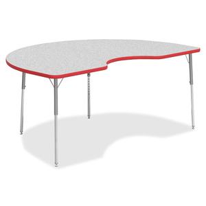 Lorell Classroom Activity Tabletop - Gray Nebula Kidney-shaped, High Pressure Laminate (HPL) Top - 72" Table Top Width x 48" Table Top Depth x 1.13" Table Top Thickness - Assembly Required - 1 Each. Picture 2