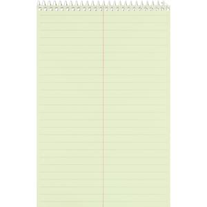 Business Source Steno Notebook - 70 Sheets - Wire Bound - Gregg Ruled Margin - 15 lb Basis Weight - 6" x 9" Sheet Size - Green Paper - Stiff-back - 12 / Pack. Picture 2