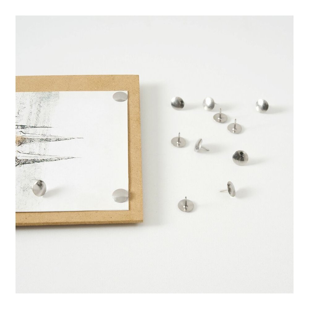 Lorell 5/16" Long Thumb Tacks - 0.31" Shank - 0.37" Head - for Schedule, Wall - Silver - Nickel Plated Steel - 100/Pack - 10 / Box. Picture 4