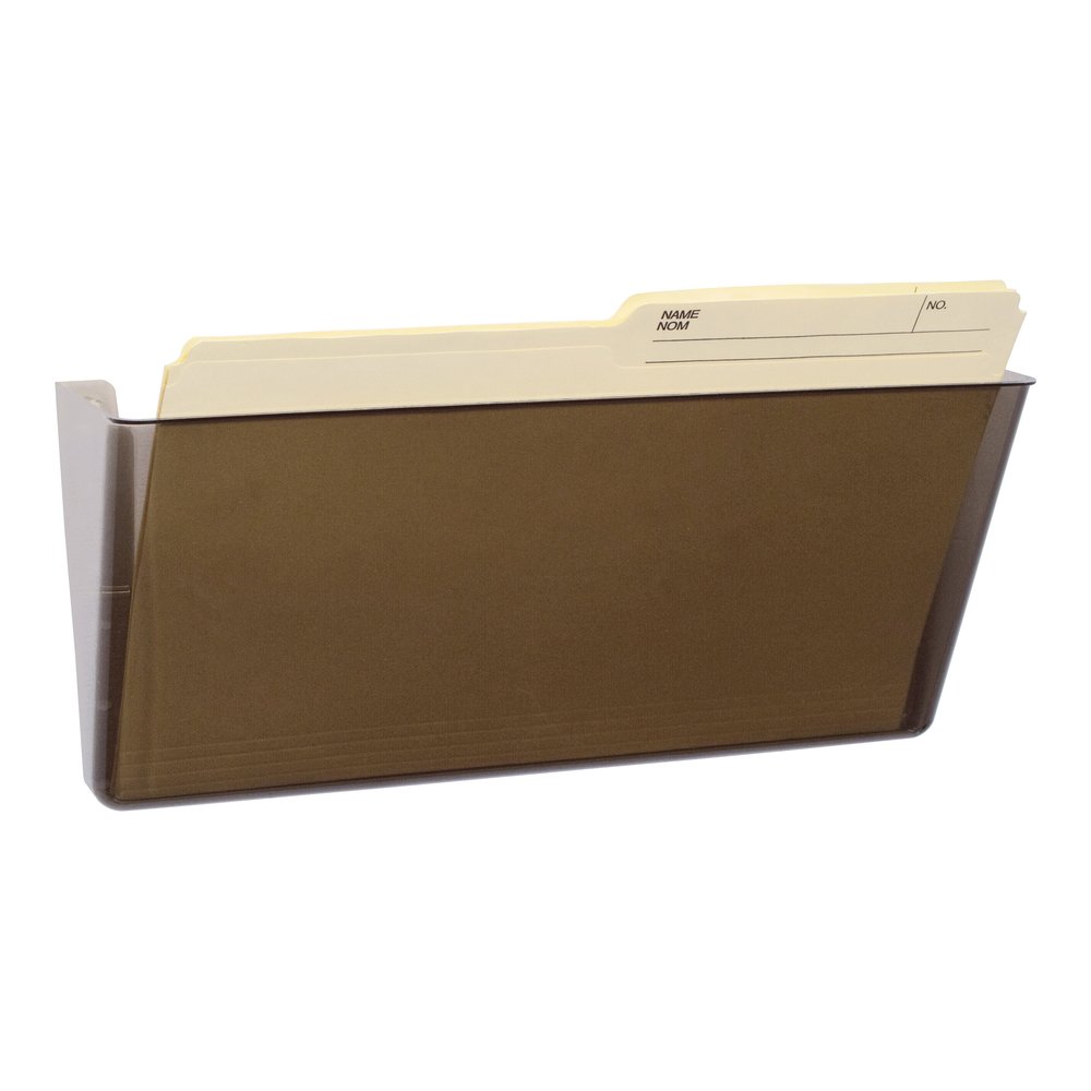 Storex Stacking Wall Pocket - 1 Pocket(s) - 7" Height x 4" Width x 16" Length - Stackable - Smoke - Poly - 1 Each. Picture 3