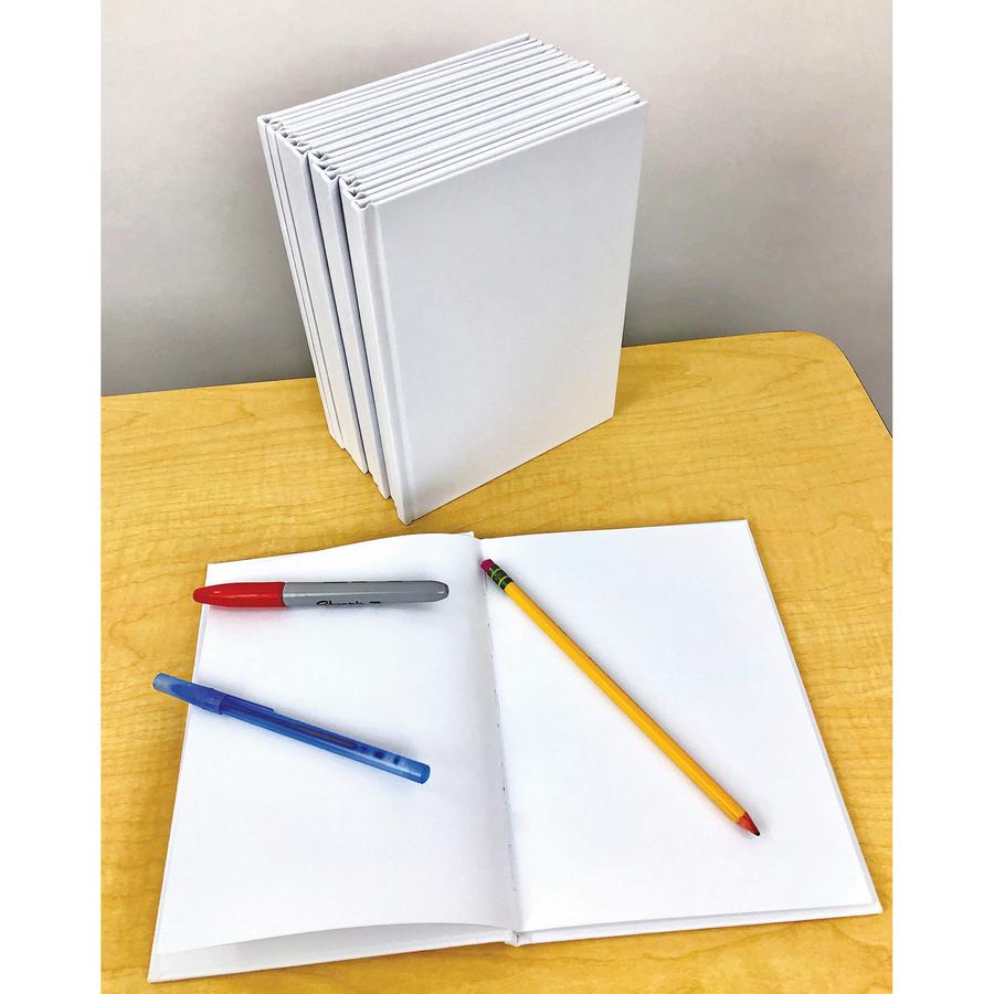 Ashley Hardcover Blank Book - 28 Pages - Plain - 6" x 8" Sheet Size - White Paper - Hard Cover, Durable - 12 / Bundle. Picture 2