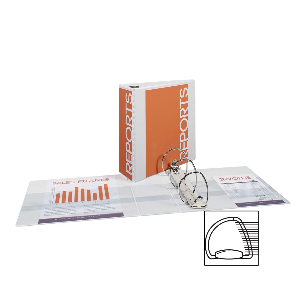 Avery&reg; Durable View Binders - EZD Rings - 4" Binder Capacity - Letter - 8 1/2" x 11" Sheet Size - 780 Sheet Capacity - 3 Ring - Fastener: D-Ring - Pocket: 4, Internal - Poly - White - Recycled - E. Picture 3
