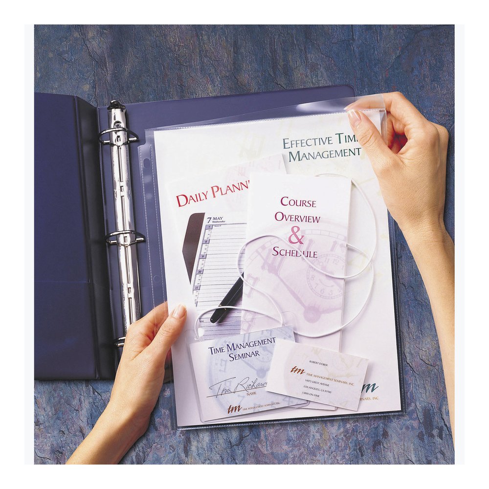 Avery&reg; Secure Top Sheet Protectors - For Letter 8 1/2" x 11" Sheet - 3 x Holes - Ring Binder - Top Loading - Clear - Polypropylene - 25/Pack - 3 / Bundle. Picture 2