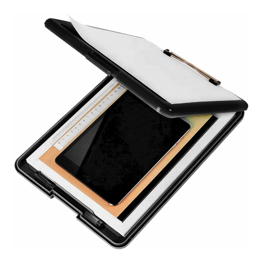 Business Source Storage Clipboard - 8 1/2" x 11" Sheet Size - Plastic - Black - 12 / Carton. Picture 6