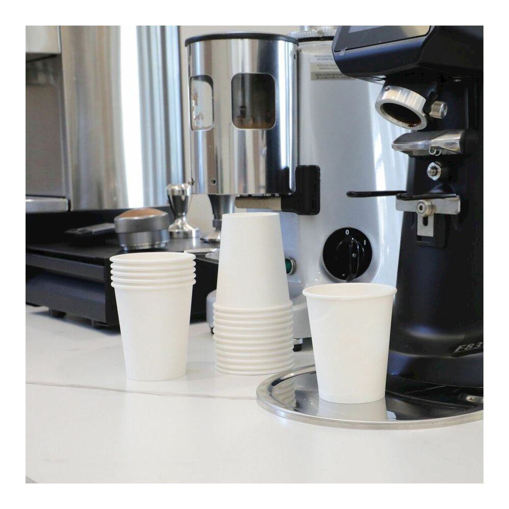 Genuine Joe 8 oz Disposable Hot Cups - 8 fl oz - White - Polyurethane - Hot Drink, Hot Drink, Beverage - 50/Pack - 5 / Bundle. Picture 6