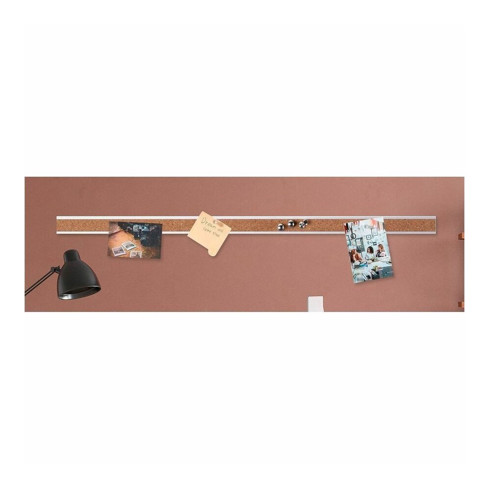 Lorell Cork Strip Bulletin Bars - 48" Board Width - Cork Surface - Self-healing, Fade Resistant, Self-sealing - Anodized Aluminum Frame - 3 / Bundle. Picture 3