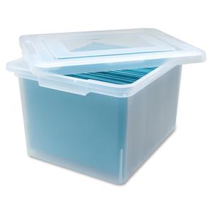 Lorell Stacking File Boxes - External Dimensions: 14.2" Width x 18" Depth x 10.8" Height - Media Size Supported: Letter, Legal - Interlocking Closure - Stackable - Plastic - Clear - For File - 2 / Bun. Picture 4