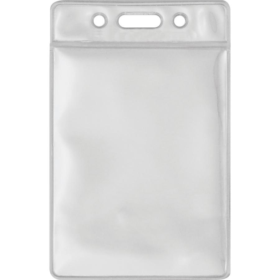 Advantus Vinyl ID Badge Holders - Support 2.50" x 3.50" Media - Vertical - Vinyl - 50 / Pack - Clear - Durable. Picture 2