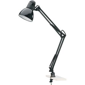 Lorell Architect LED Desk Lamp with Clamp - 10 W LED Bulb - Desk Mountable - Black - for Desk, Table. Picture 4