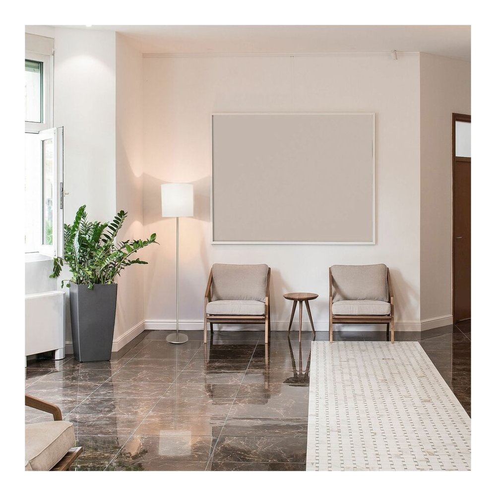 Lorell LED Contemporary Floor Lamp - 65" Height x 12" Width - 10 W LED Bulb - Brushed Nickel - Floor-mountable - Silver - for Living Room, Office, Lobby. Picture 9