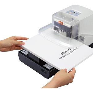 MAX Electronic Stapler - Staples Upto 100 Sheet of 80g/m² Paper - 0.87" Throat Depth - Black, White - 1 Each. Picture 2