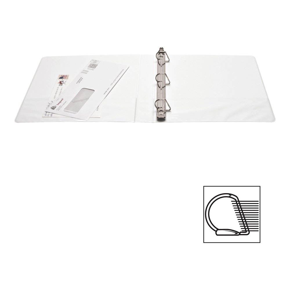 Business Source Basic D-Ring View Binders - 1" Binder Capacity - Letter - 8 1/2" x 11" Sheet Size - 240 Sheet Capacity - 3 Ring - Fastener: Slant D-Ring - Pocket: Internal - Polypropylene - White - St. Picture 6