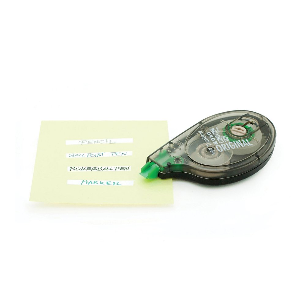 Tombow Original Mono Correction Tape - 0.16" Tape Width x 32.81 ft Tape Length - 1 Line(s) - White Tape - Ergonomic Dispenser - Non-refillable - White - 6 / Box. Picture 3