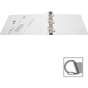 Business Source Basic D-Ring View Binders - 1 1/2" Binder Capacity - Letter - 8 1/2" x 11" Sheet Size - 375 Sheet Capacity - 3 Ring - Fastener: Slant D-Ring - Pocket: Internal - Chipboard, Polypropyle. Picture 2