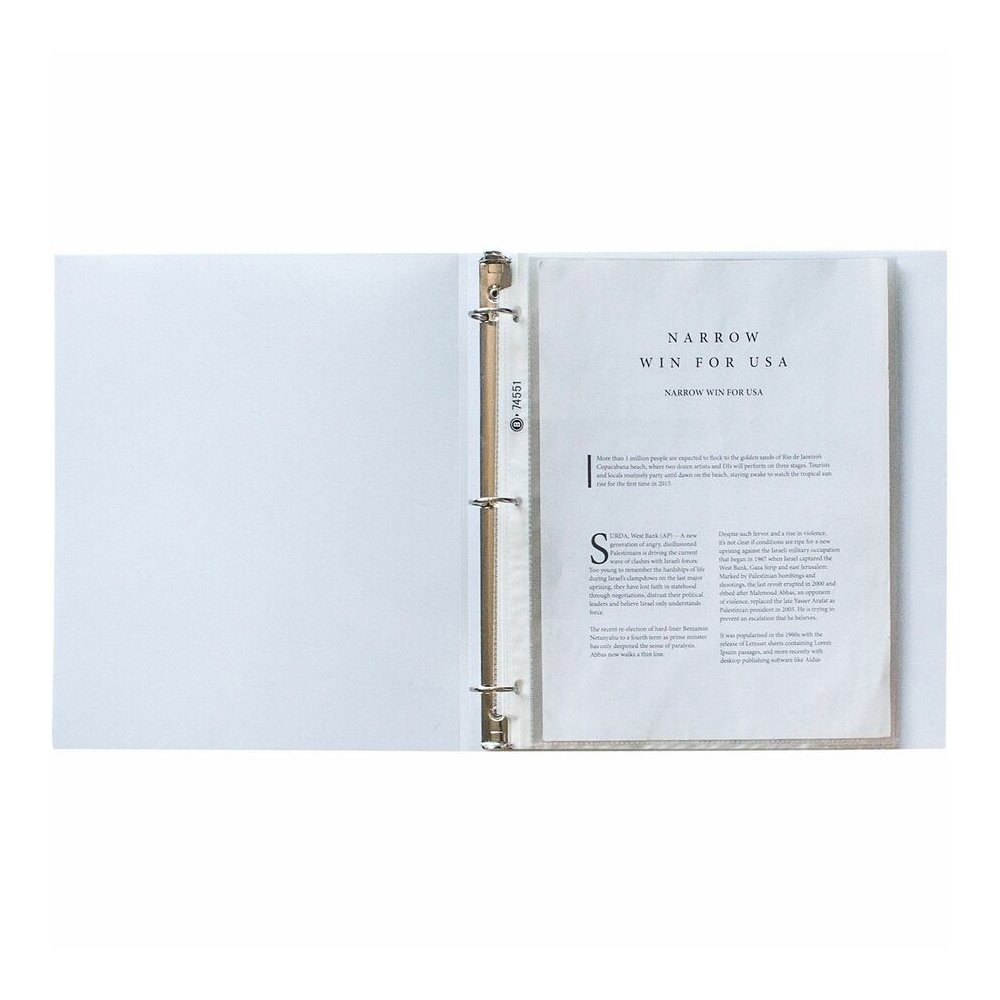 Business Source Poly Sheet Protectors - 11" Height x 9" Width - For Letter 8 1/2" x 11" Sheet - 3 x Holes - Ring Binder - Top Loading - Rectangular - Clear - Polypropylene - 100/Box - 5 / Carton. Picture 7
