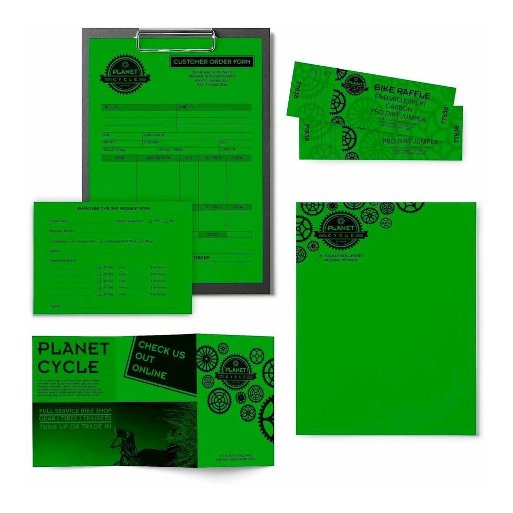 Neenah Color Paper - Green - Letter - 8 1/2" x 11" - 24 lb Basis Weight - Green Seal - Acid-free, Lignin-free, Heavyweight - Gamma Green - 500 Sheets - 500 / Pack. Picture 3