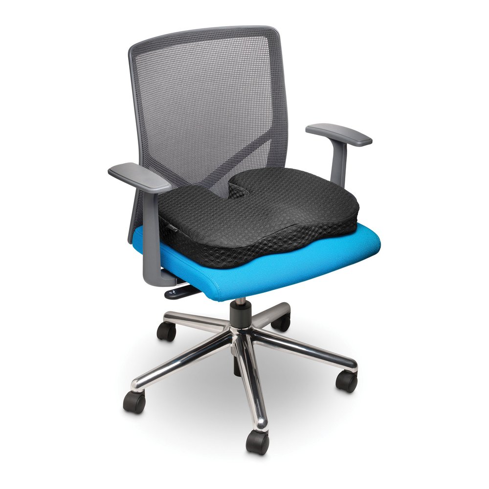 Kensington Premium Cool-Gel Seat Cushion - 14" x 18" - Gel - Fabric - Foam - Comfortable, Durable, Anti-slip, Ergonomic Design, Machine Washable, Carrying Strap - Black - 1 Each. Picture 6