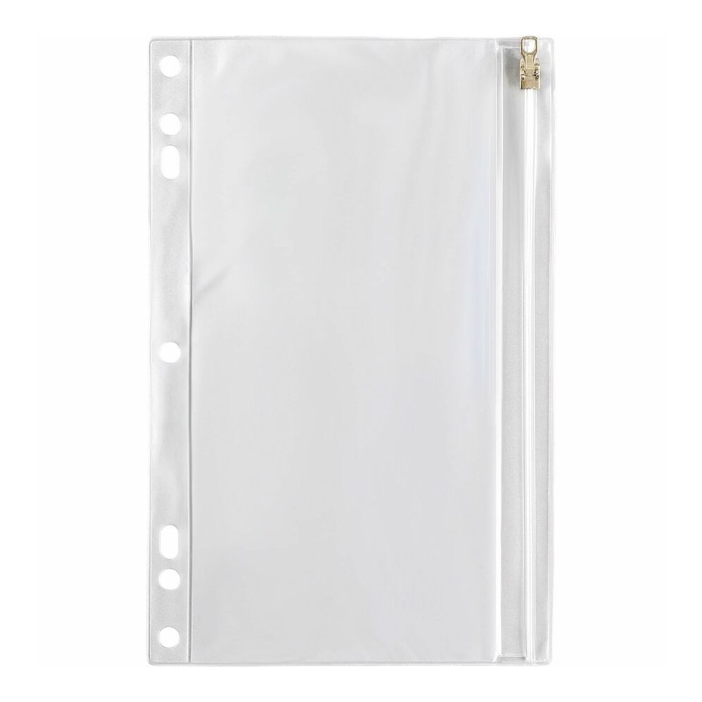 Business Source Punched Economy Binder Pocket - 9.5" Height x 6" Width - 7 x Holes - Ring Binder - Clear - Plastic - 24 / Box. Picture 3