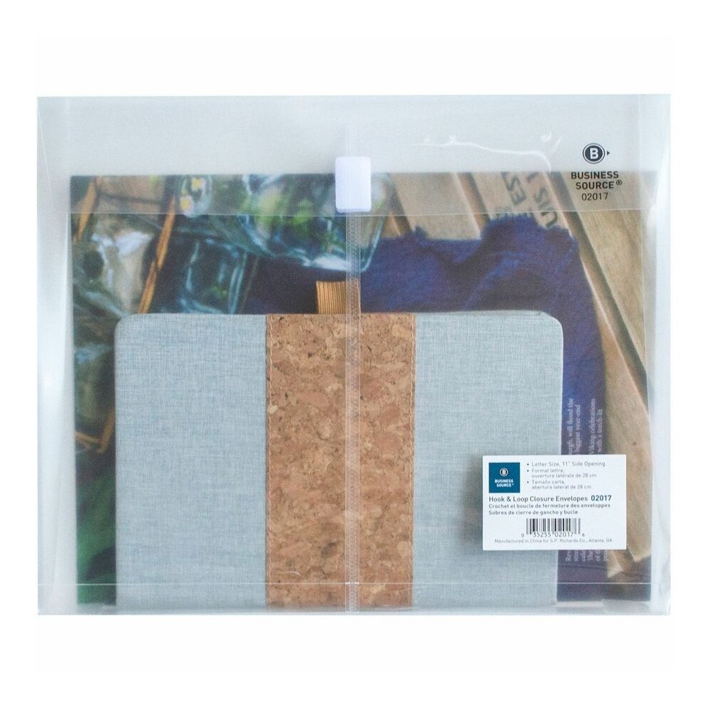 Business Source Letter File Pocket - 8 1/2" x 11" - 1" Expansion - Clear - Hook & Loop Closure, Transfer Safe - 12 / Pack. Picture 5