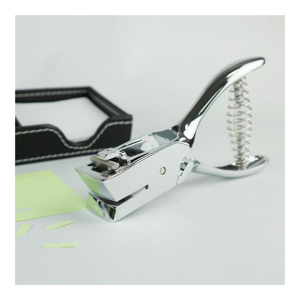 Business Source Handheld 15mm Slot Punch - 5/32" Punch Size - Metal - Silver, Chrome. Picture 7