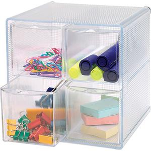 Business Source 4-drawer Storage Organizer - 4 Drawer(s) - 6" Height x 7.25" Width x 6" Depth - Desktop - Clear - 1 Each. Picture 7