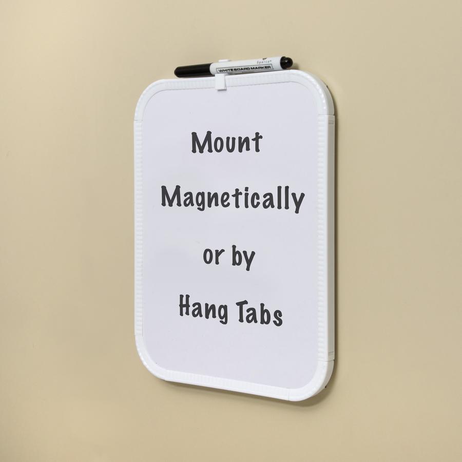 Lorell Personal Whiteboard - 11" (0.9 ft) Width x 8.5" (0.7 ft) Height - White Melamine Surface - White Plastic Frame - Rectangle - 1 Each. Picture 3