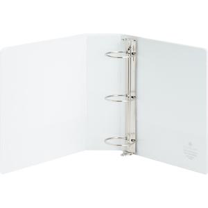 Business Source Round-ring View Binder - 3" Binder Capacity - Letter - 8 1/2" x 11" Sheet Size - 625 Sheet Capacity - Fastener: Round Ring - Pocket: 2, Internal - Polypropylene, Chipboard, Board - Whi. Picture 5