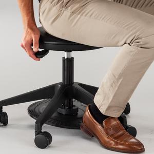 Safco Lab Stool with Foot Pedal - Vinyl Seat - Black, Chrome - 1 Each. Picture 4