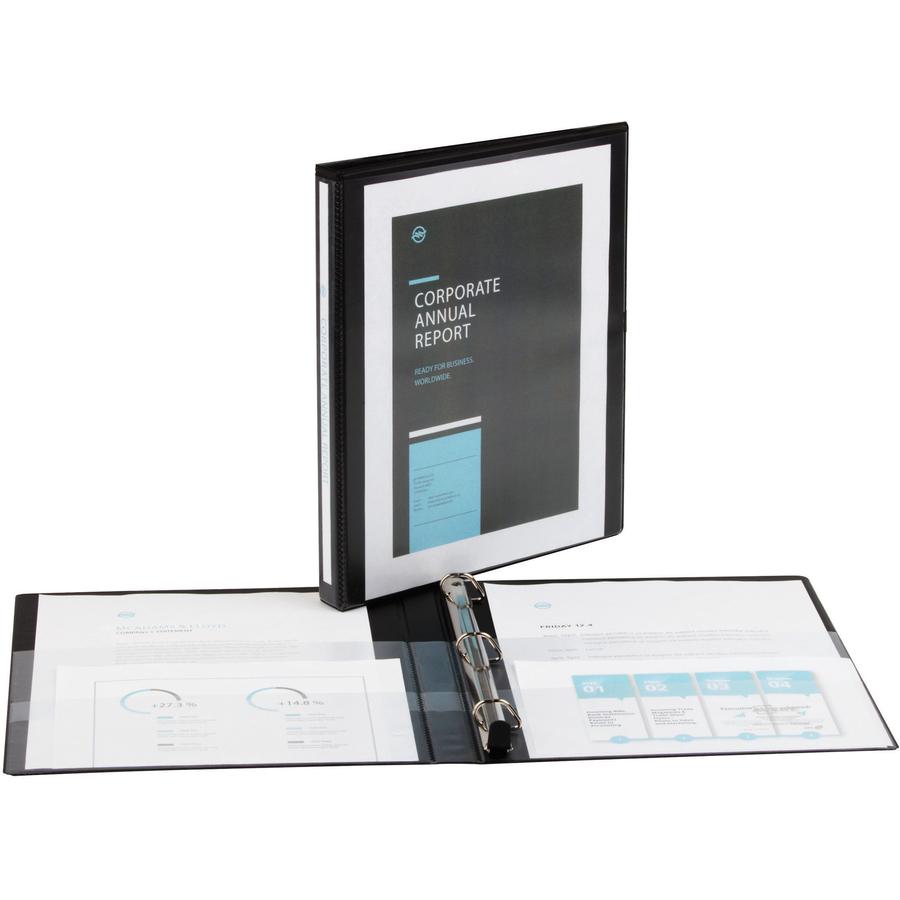 Avery&reg; Heavy-Duty View Binders, 0.5" Slant Rings - 1/2" Binder Capacity - Letter - 8 1/2" x 11" Sheet Size - 135 Sheet Capacity - Slant Ring Fastener(s) - 4 Pocket(s) - Polypropylene - Recycled - . Picture 2