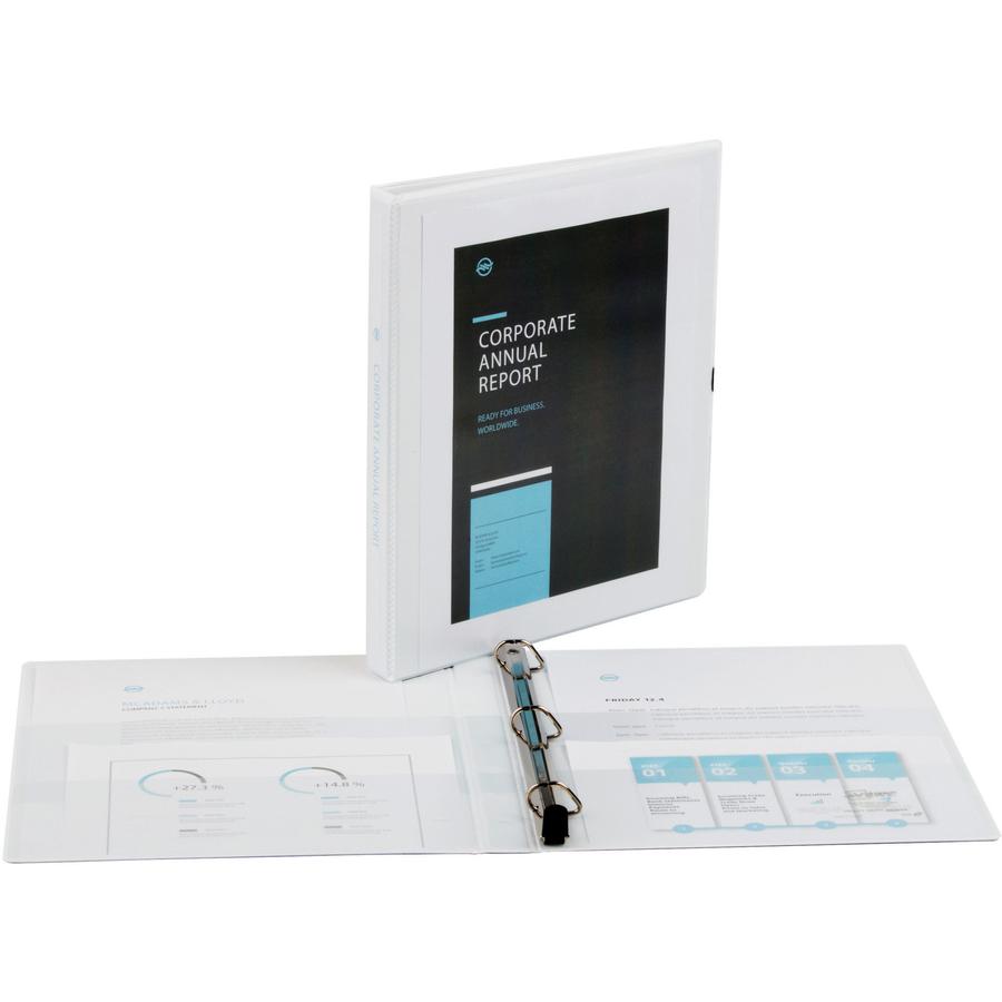 Avery&reg; Heavy-Duty View Binder - 1/2" Binder Capacity - Letter - 8 1/2" x 11" Sheet Size - 135 Sheet Capacity - Slant Ring Fastener(s) - 4 Pocket(s) - Polypropylene - Recycled - Pocket, Heavy Duty,. Picture 2