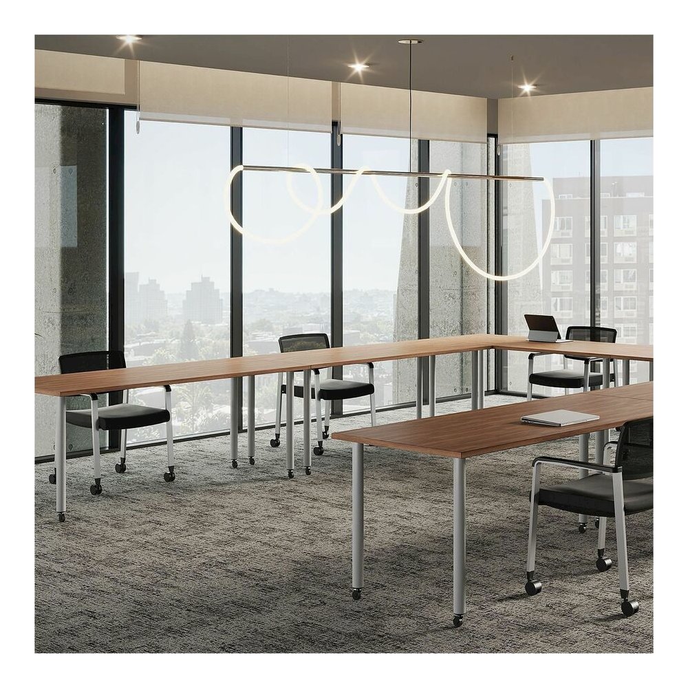 Lorell Relevance Series Tabletop - Walnut Rectangle Top - 60" Table Top Width x 30" Table Top Depth x 1" Table Top Thickness - Assembly Required - 1 Each. Picture 5