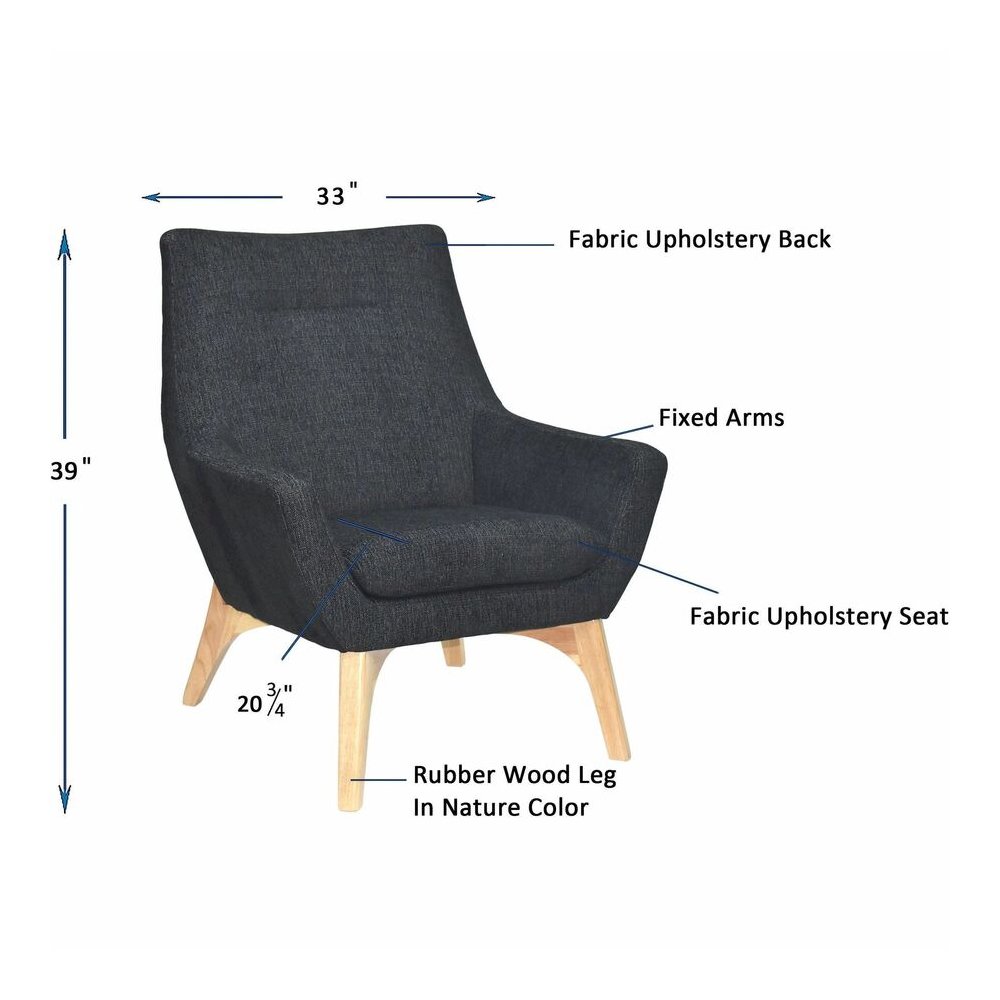 Lorell Quintessence Collection Upholstered Chair - Black Seat Color - Black Back Color - Low Back - Four-legged Base - 1 Each. Picture 7