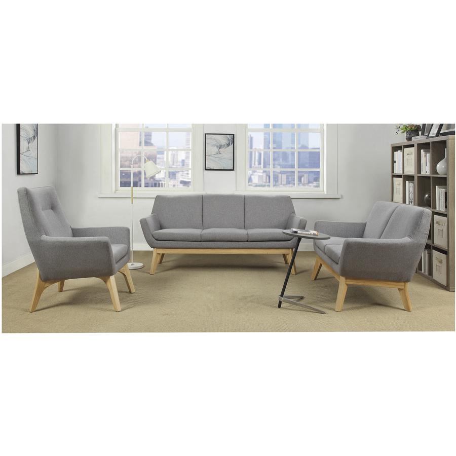 Lorell Quintessence Collection Upholstered Chair - Gray Seat Color - Gray Back Color - Low Back - Four-legged Base - 1 Each. Picture 2