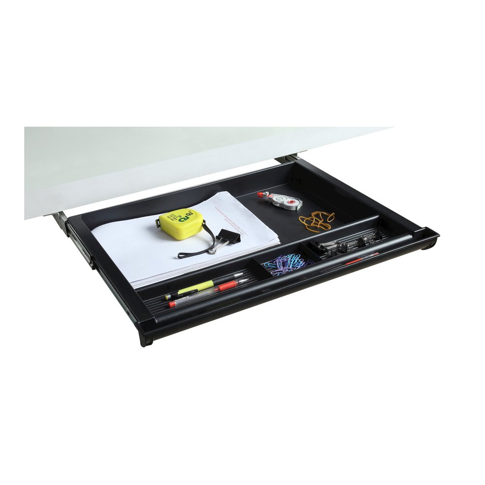 Lorell Laminate Desk 4-compartment Drawer - x 20.5" Width x 16" Depth - Material: Acrylonitrile Butadiene Styrene (ABS) - Finish: Black - 1 Each. Picture 9