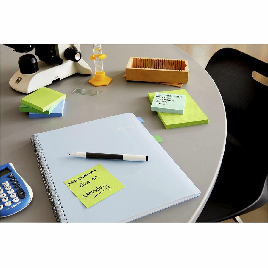 Post-it&reg; Super Sticky Notes Cube - 3" x 3" - Square - 360 Sheets per Pad - Guava, Acid Lime, Aqua Splash - Paper - Sticky, Recyclable - 1 / Pack. Picture 2