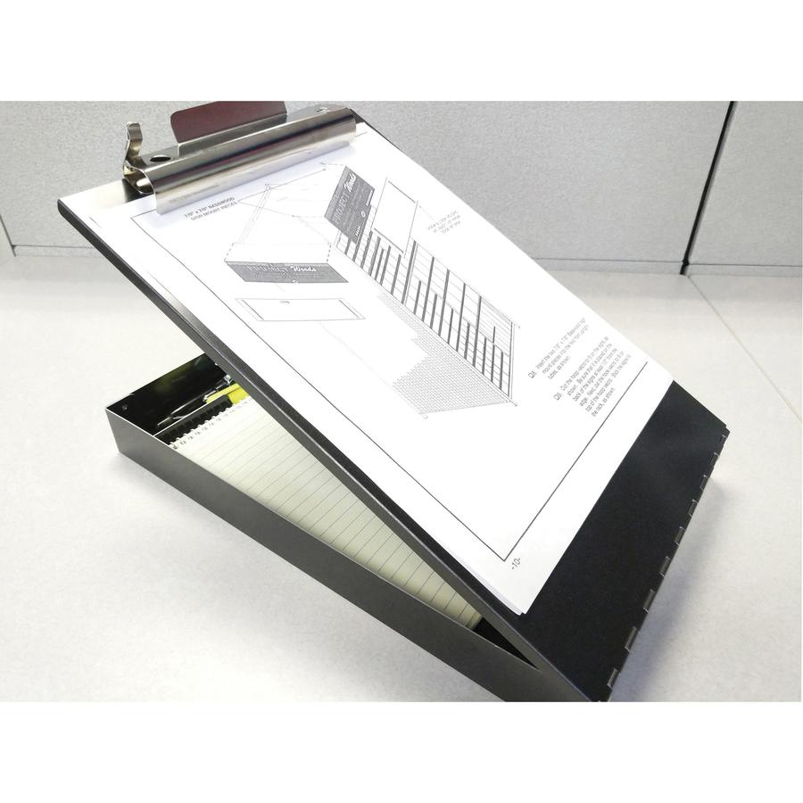 Saunders Redi-Rite Aluminum Storage Clipboard - 8 1/2" x 11" - Aluminum - Black - 1 Each. Picture 6