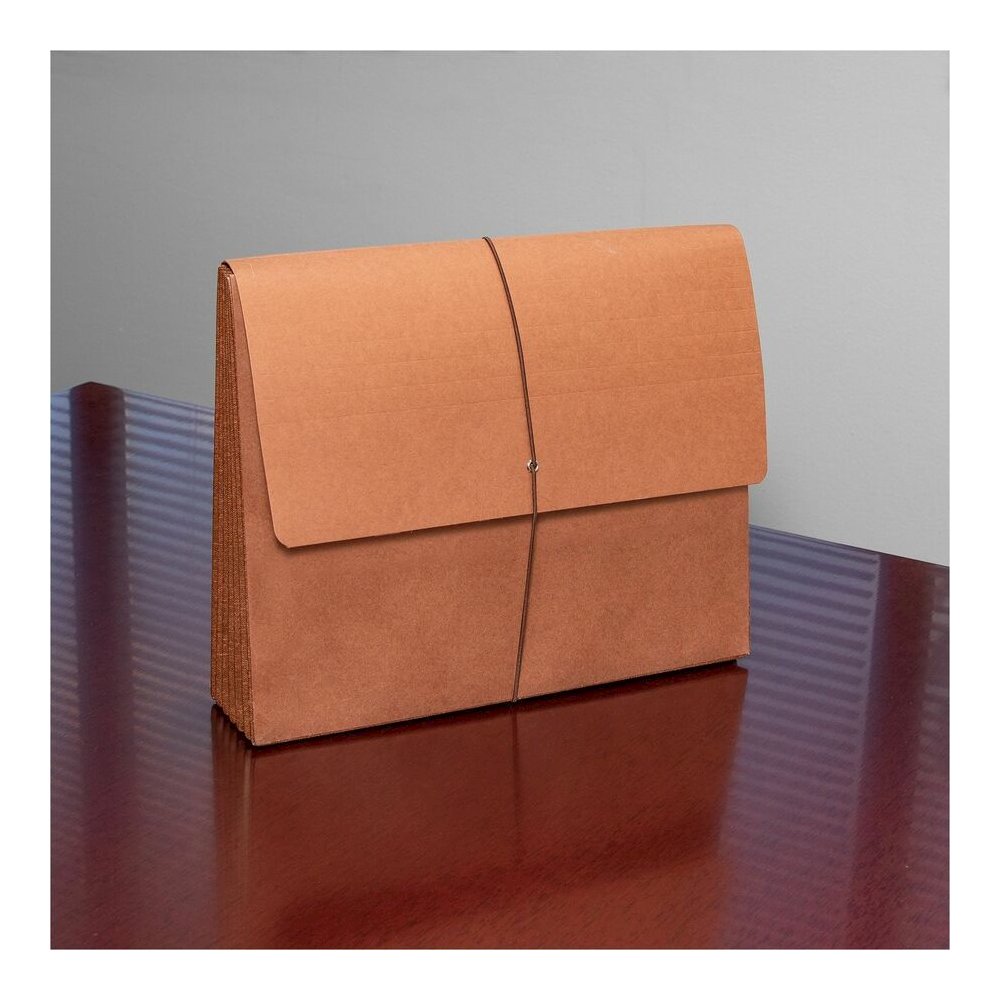 Business Source Letter Recycled File Wallet - 8 1/2" x 11" - 5 1/4" Expansion - Brown - Expandable Gusset, Tyvek Gusset, Tear Resistant, Durable, Flap and Cord Closure - 30% Recycled - 10 / Box. Picture 4