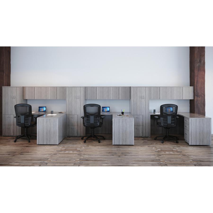Lorell Essentials Series Return Shell - 48" x 24"29.5" , 1" Top - Laminate, Weathered Charcoal Table Top - Modesty Panel. Picture 2