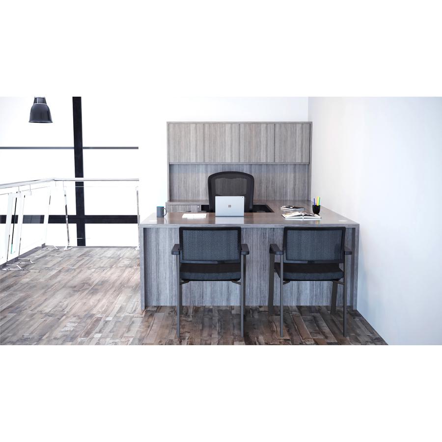 Lorell Essentials Series Stack-on Hutch with Doors - 36" Height x 70.9" Width x 14.8" Depth - 4 Door(s) - Grommet, Durable, Cord Management - 1 Each. Picture 2