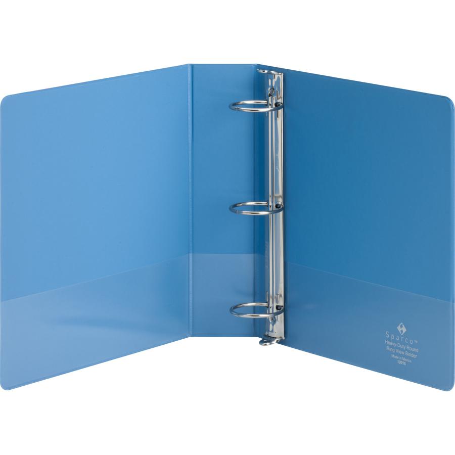 Business Source Premium Round Ring View Binder - 2" Binder Capacity - Letter - 8 1/2" x 11" Sheet Size - 475 Sheet Capacity - Round Ring Fastener(s) - 2 Internal Pocket(s) - Polypropylene, Board, Chip. Picture 5