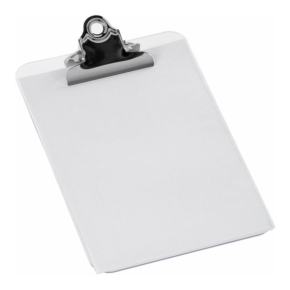 Business Source Plastic Clipboard - 6" x 9" Sheet Size - Spring Clip - Plastic - Clear - 12 / Box. Picture 5