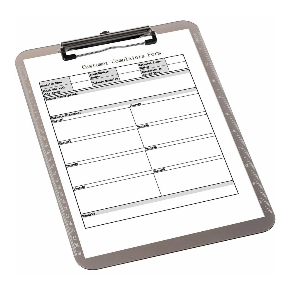 Business Source Flat Clip Plastic Clipboard - 9" x 12" Sheet Size - Plastic - Smoke - 6 / Bundle. Picture 5
