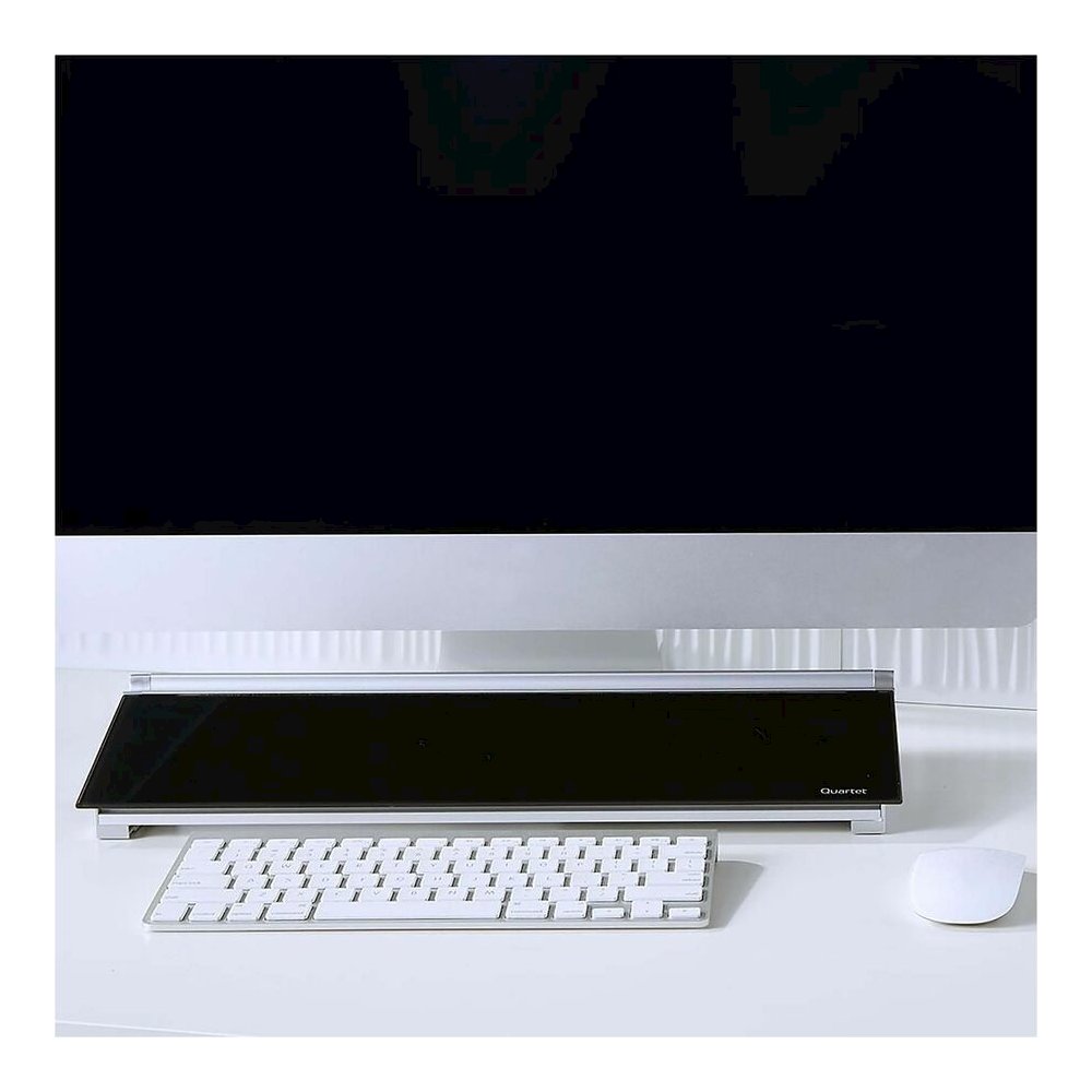 Quartet Glass Dry-Erase Desktop Computer Pad - 6" (0.5 ft) Width x 18" (1.5 ft) Height - Black Glass Surface - Rectangle - Horizontal - Desktop - 1 Each. Picture 2