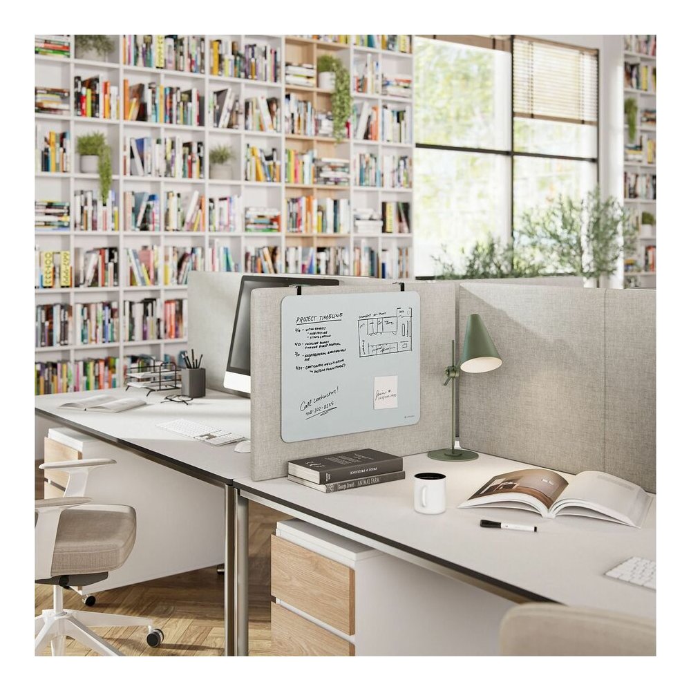 U Brands Magnetic Cubicle/Wall Glass Frameless Dry-Erase Board - 20" (1.7 ft) Width x 16" (1.3 ft) Height - Frosted White Tempered Glass Surface - Rectangle - Horizontal - Magnetic - 1 Each. Picture 5