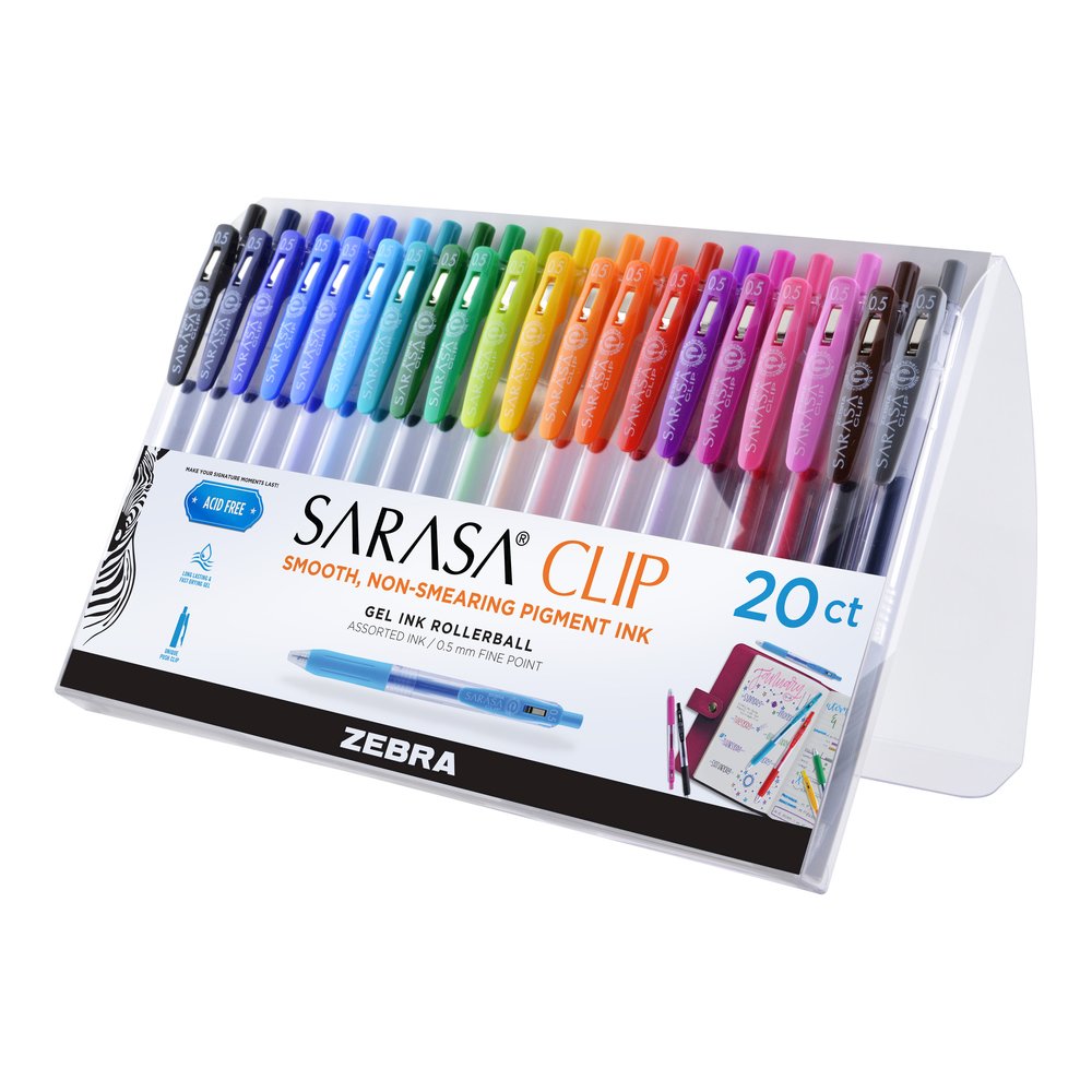 Zebra Pen SARASA Clip Retractable Gel Pen - Retractable - Water Based - 20 / Pack. Picture 3